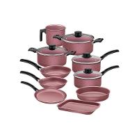 Jogo De Panelas 10 Peças Turim Antiaderente Tramontina Rosa - 1