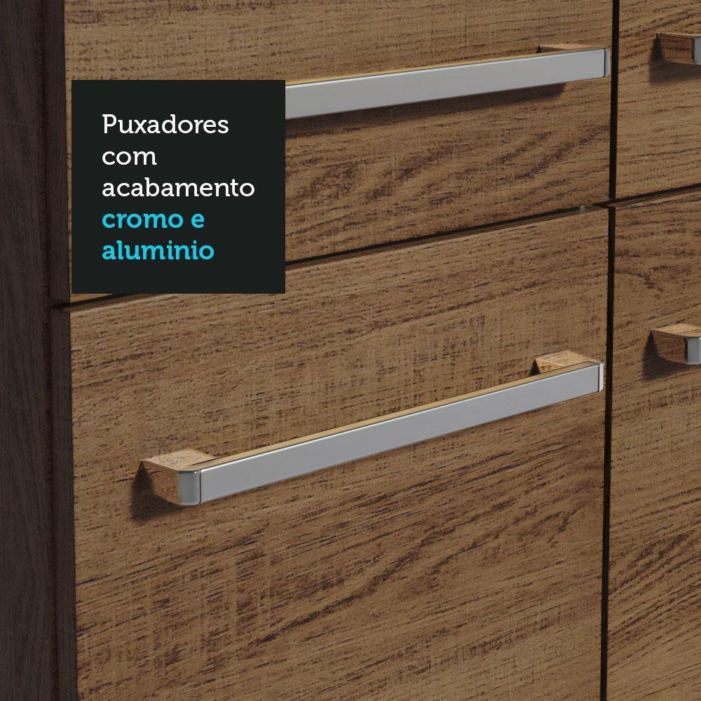 Armário De Cozinha Compacta 229cm Rustic/cinza Emilly Madesa 13 Rustic/cinza - 2