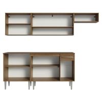 Armário De Cozinha Compacta 229cm Rustic/cinza Emilly Madesa 13 Rustic/cinza - 8