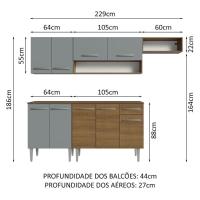 Armário De Cozinha Compacta 229cm Rustic/cinza Emilly Madesa 13 Rustic/cinza - 9
