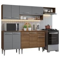 Armário De Cozinha Compacta 229cm Rustic/cinza Emilly Madesa 13 Rustic/cinza - 10