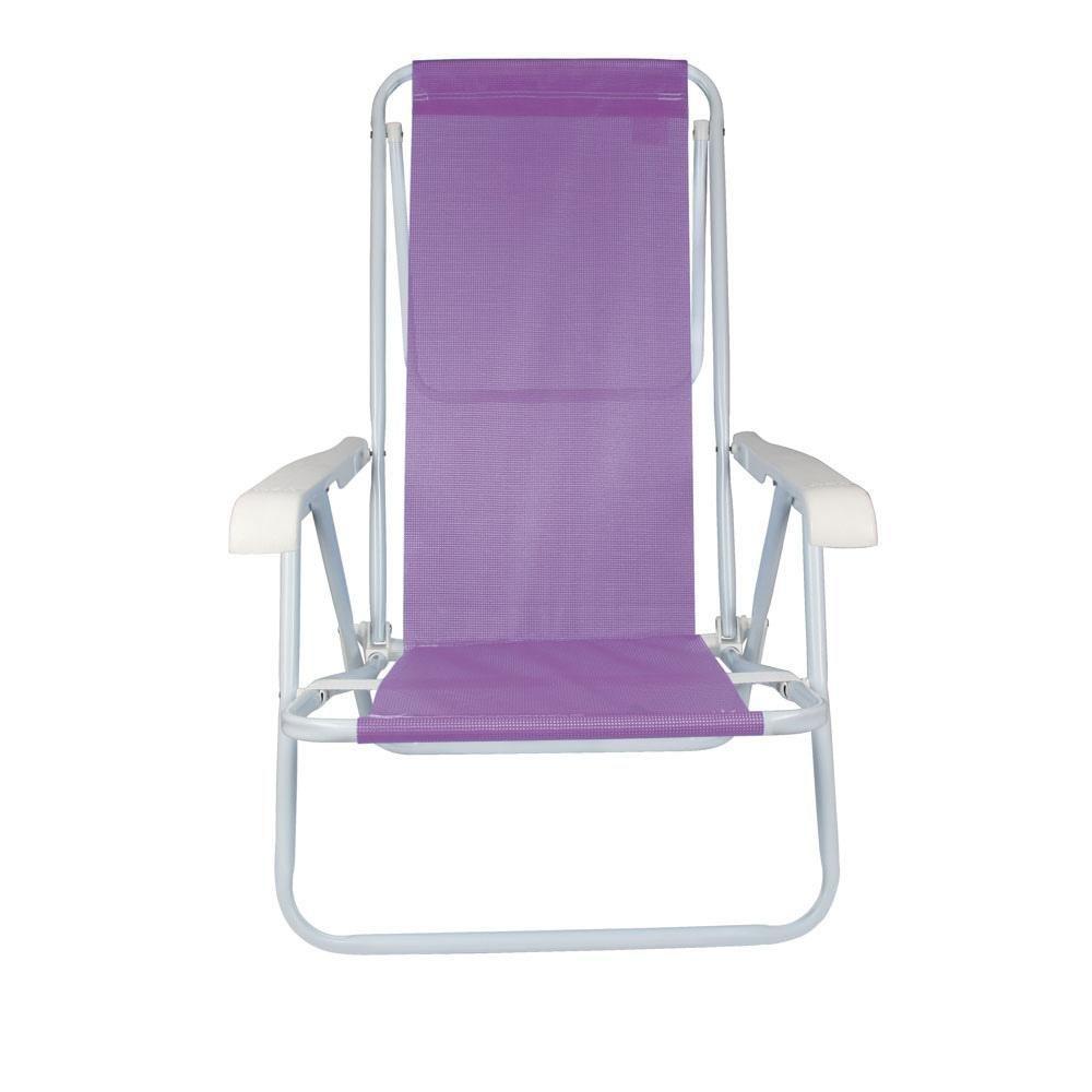 Cadeira De Praia Piscina Reclinável 8 Posições Sannet Mor Cor:lilás Lilás - 2