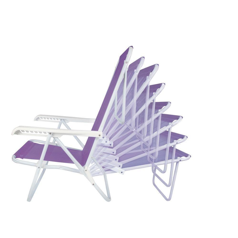 Cadeira De Praia Piscina Reclinável 8 Posições Sannet Mor Cor:lilás Lilás - 8