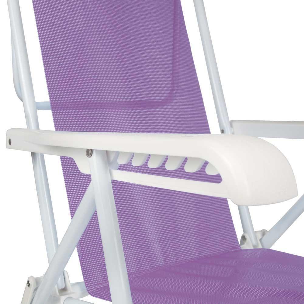 Cadeira De Praia Piscina Reclinável 8 Posições Sannet Mor Cor:lilás Lilás - 9