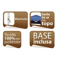 Ombrelone Malibu 3m Com Base Jardim E Piscina Mor Bege - 8