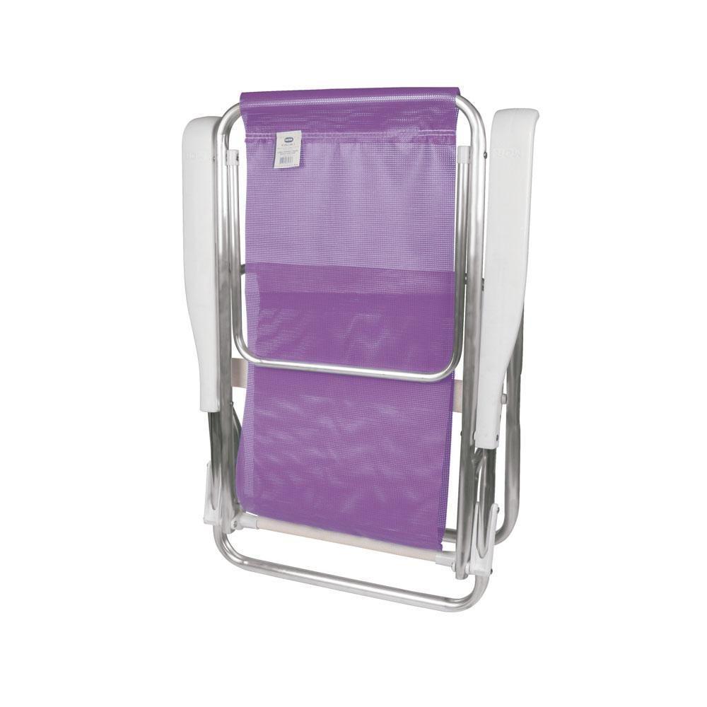 Cadeira De Praia Piscina Reclinável 8 Posições Alumínio Mor Cor:lilas Lilas - 4
