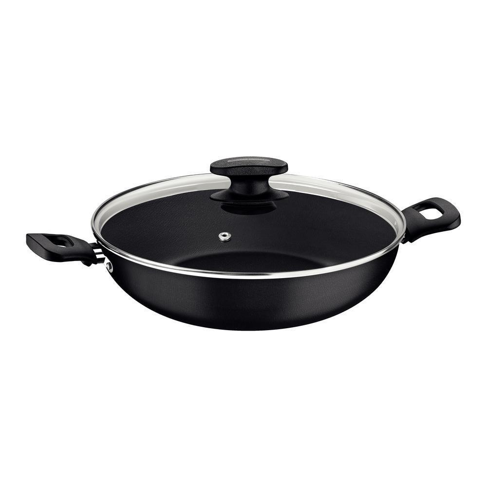 Panela Wok Antiaderente 3,3l Com Tampa Loreto Tramontina Cor:preto Preto - 1