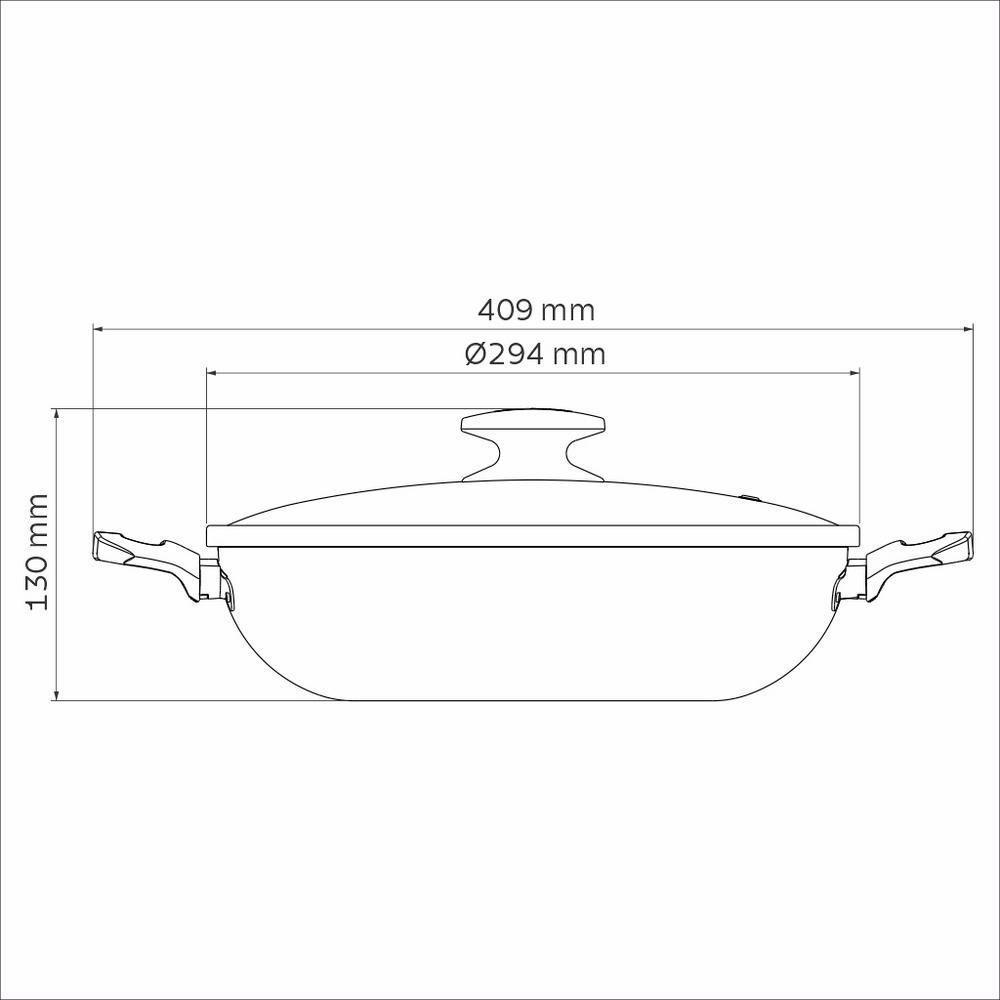 Panela Wok Antiaderente 3,3l Com Tampa Loreto Tramontina Cor:preto Preto - 2