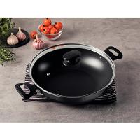 Panela Wok Antiaderente 3,3l Com Tampa Loreto Tramontina Cor:preto Preto - 3