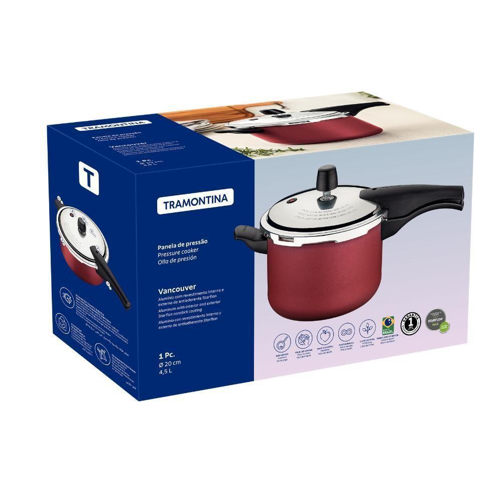 Panela De Pressão 4,5 Litros Vancouver Tramontina Cor:grafite Grafite - 2