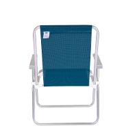 Kit 2 Cadeira Praia Alta Alumínio Conforto 120 Kg Mor Azul - 6