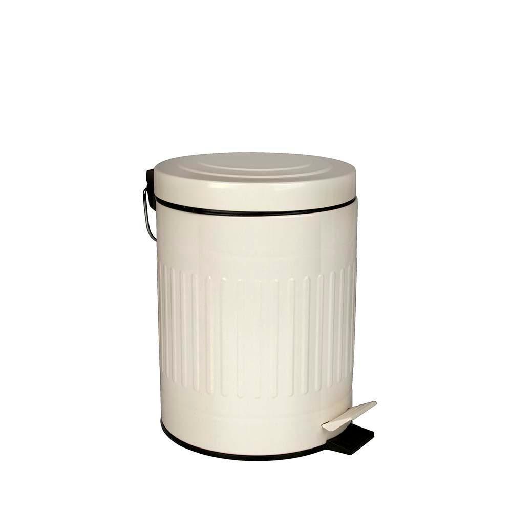 Lixeira Com Pedal E Balde Removível 5 Litros Inox Retrô Mor Cor:bege Bege - 1