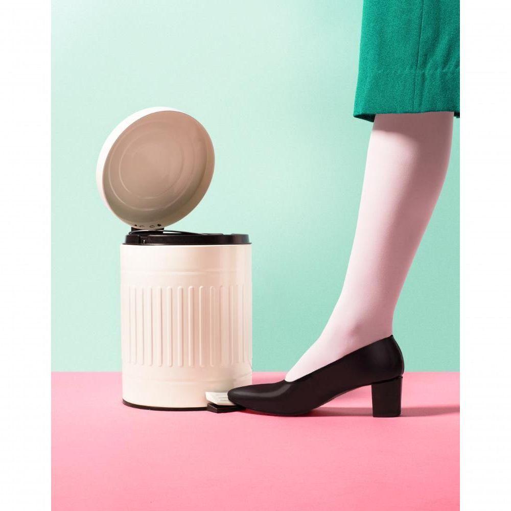 Lixeira Com Pedal E Balde Removível 5 Litros Inox Retrô Mor Cor:bege Bege - 2