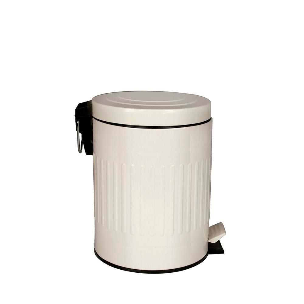 Lixeira Com Pedal E Balde Removível 5 Litros Inox Retrô Mor Cor:bege Bege - 4
