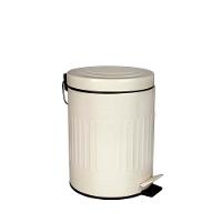 Lixeira Com Pedal E Balde Removível 5 Litros Inox Retrô Mor Cor:bege Bege - 1