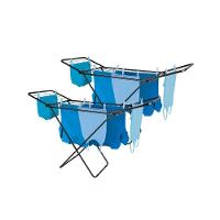 Kit 2 Varal De Chão Com Abas Retrátil Slim Preto Mor - 1