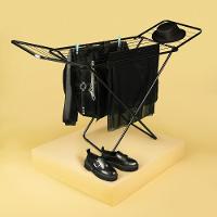 Kit 2 Varal De Chão Com Abas Retrátil Slim Preto Mor