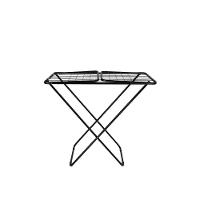 Kit 2 Varal De Chão Com Abas Retrátil Slim Preto Mor - 5