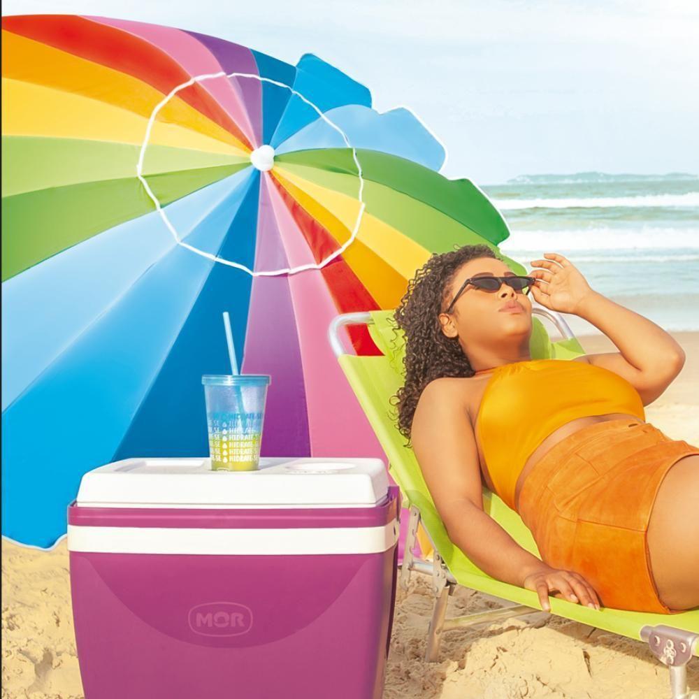 Guarda Sol Articulável Rainbow 2,20m Poliéster Alumínio Mor - 8