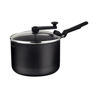 Pipoqueira Loreto para Pipoca 3,5L Alumínio Antiaderente com Tampa de Vidro Preto Tramontina