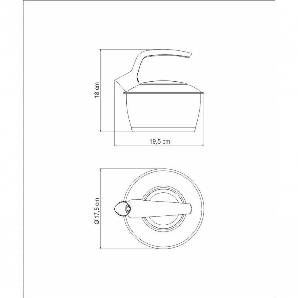 Chaleira Tramontina 1,5 Litros Em Aço Inox Com Fundo Triplo - 10