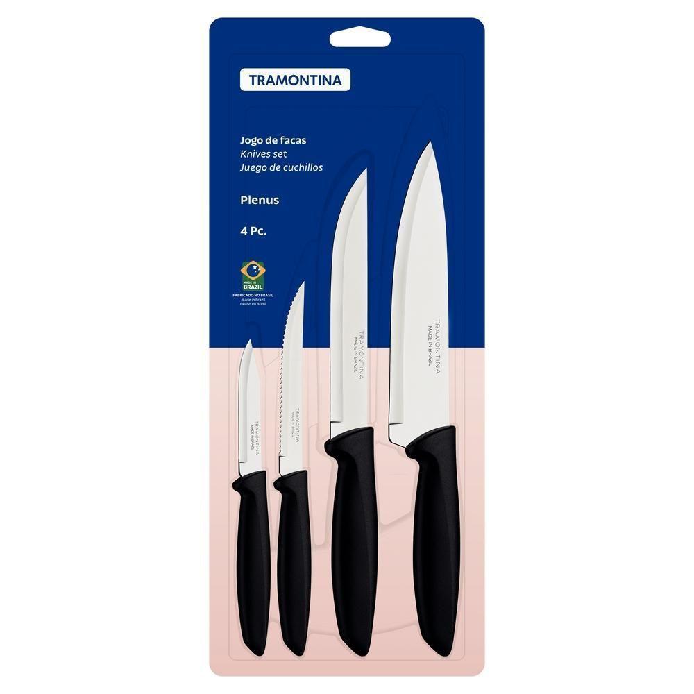 Jogo De Facas Tramontina Plenus 4 Peças Aço Inox - 3