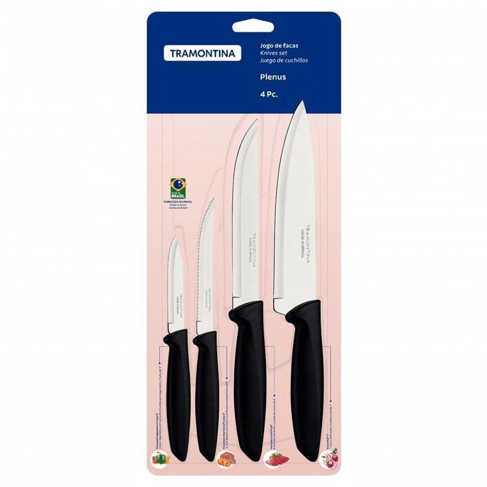 Jogo De Facas Tramontina Plenus 4 Peças Aço Inox - 8