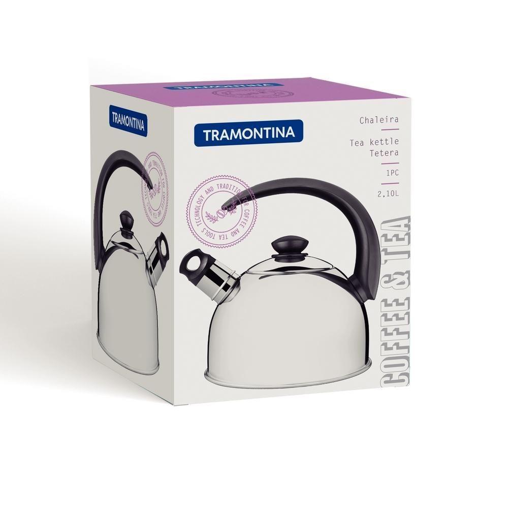 Chaleira Aço Inox 2 Litros Com Apito Tramontina - 2