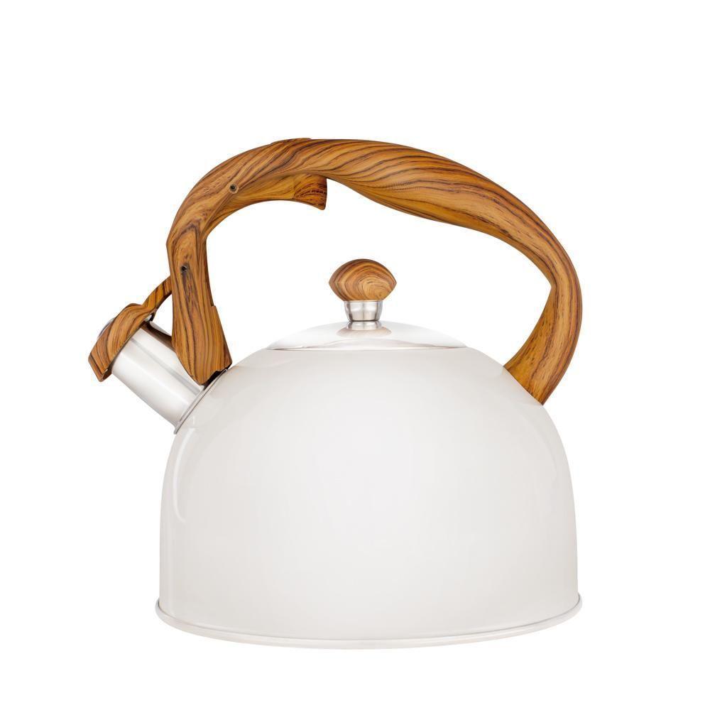 Chaleira Wood Em Inox 2,5 Litros Com Apito Mor Cor:bege Bege - 1