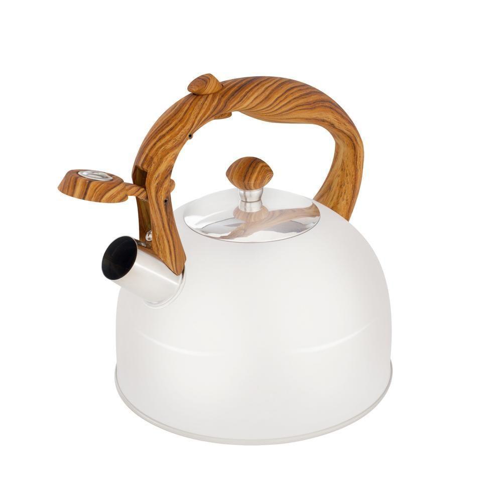 Chaleira Wood Em Inox 2,5 Litros Com Apito Mor Cor:bege Bege - 5