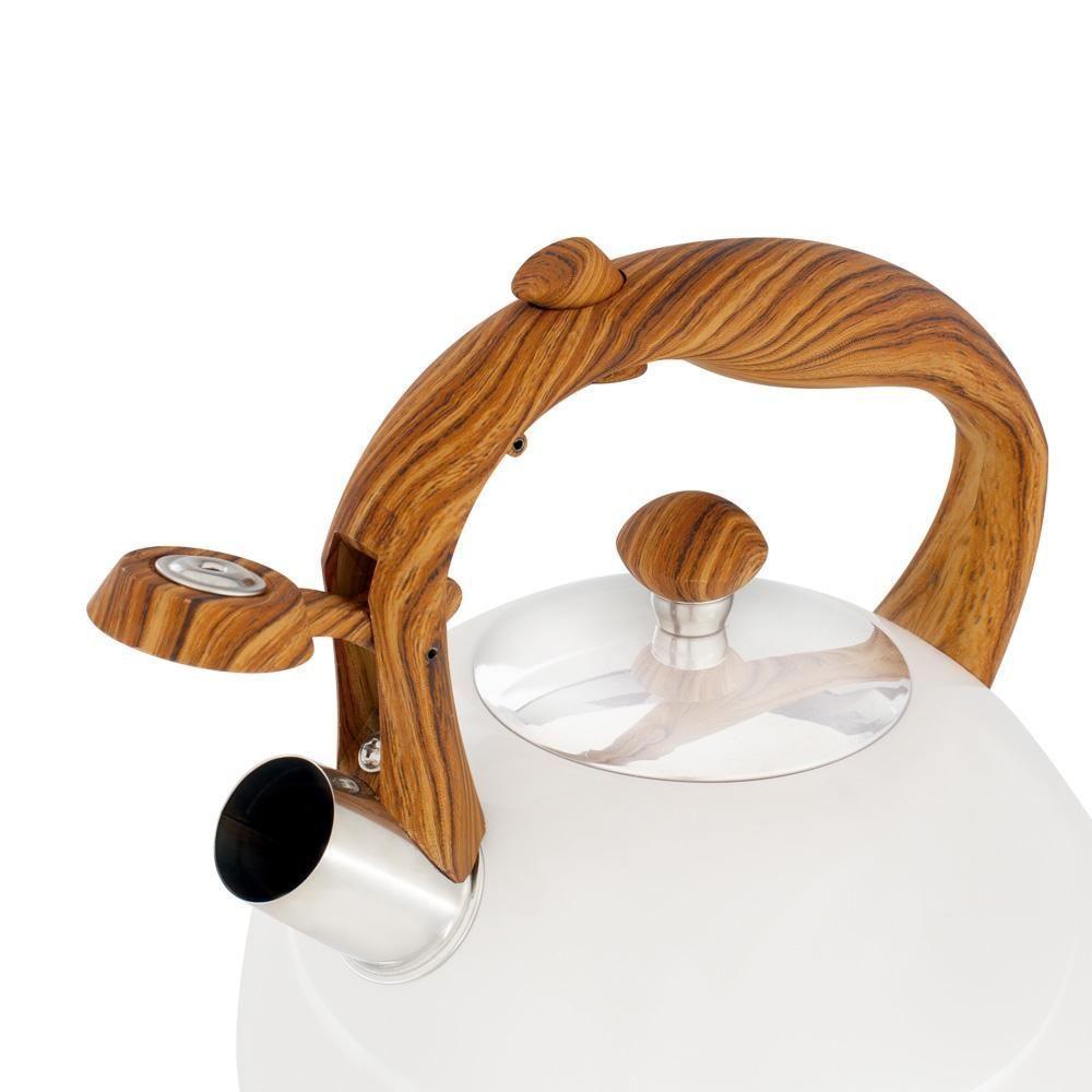 Chaleira Wood Em Inox 2,5 Litros Com Apito Mor Cor:bege Bege - 8