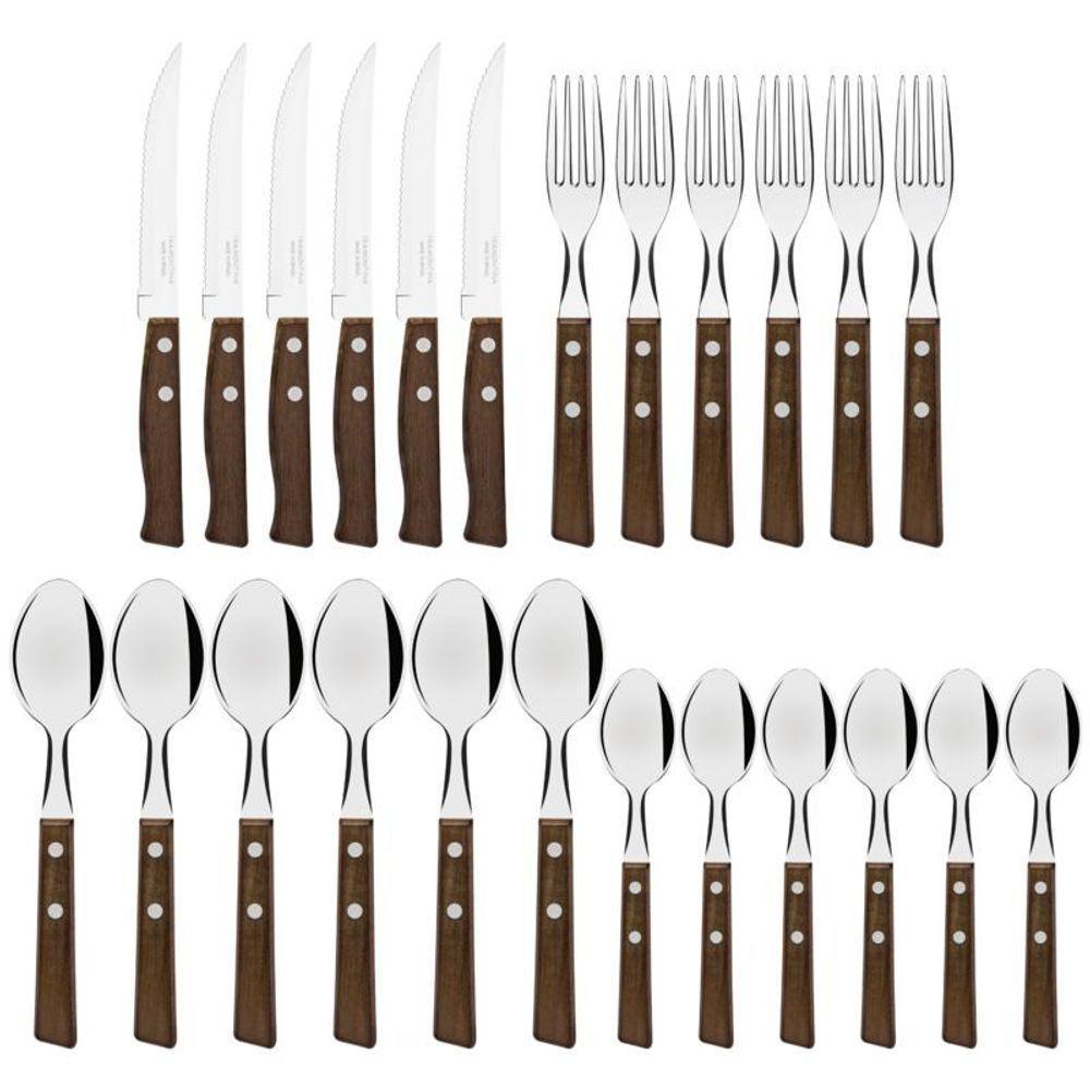 Conjunto Talheres 48 Pçs Tradicional Cabo Madeira Tramontina - 3