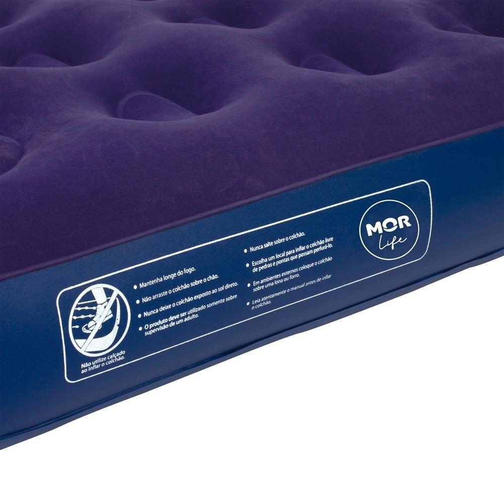Colchão Inflável De Solteiro Com Inflador Acoplado Mor - 5