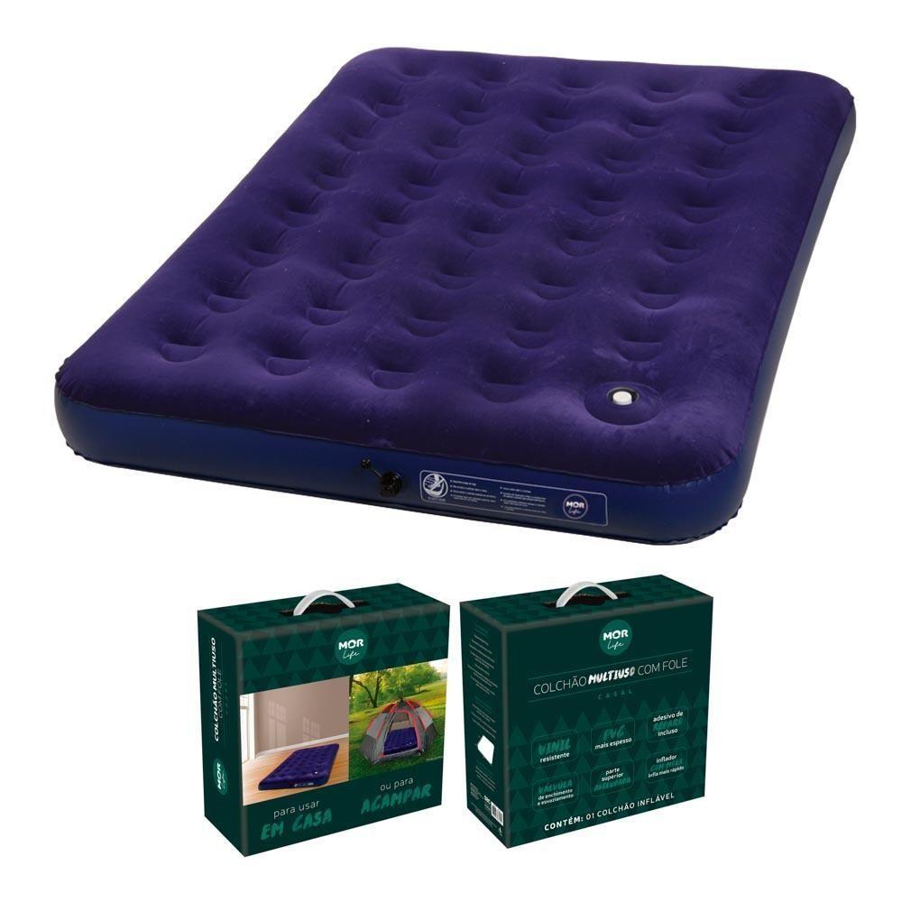 Colchão Inflável De Casal Com Inflador Acoplado Mor - 4