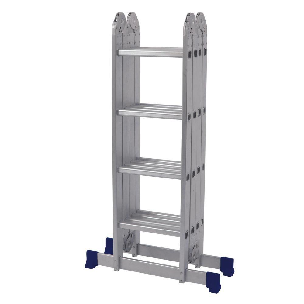 Escada Articulada 4x4 Com Plataforma Em Alumínio Mor - 1