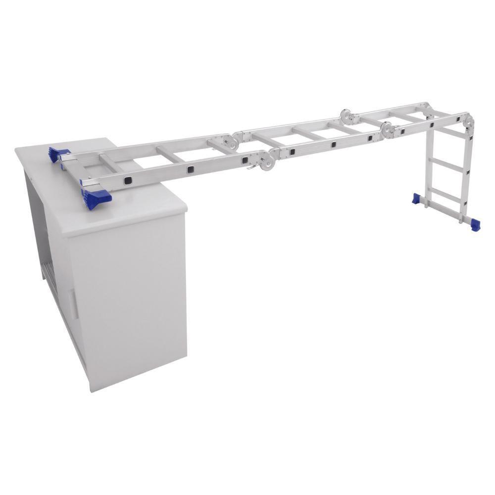 Escada Articulada 4x3 Com Plataforma Em Alumínio Mor - 6