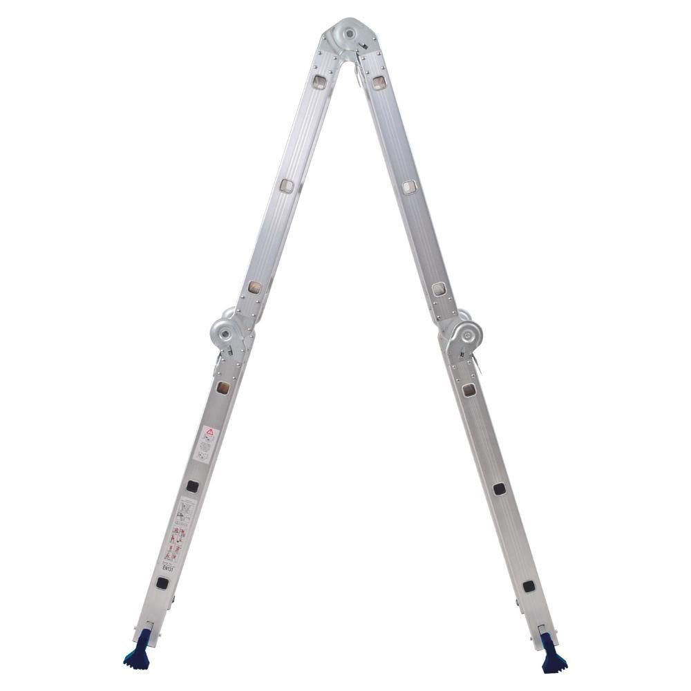 Escada Articulada 4x3 Com Plataforma Em Alumínio Mor - 7