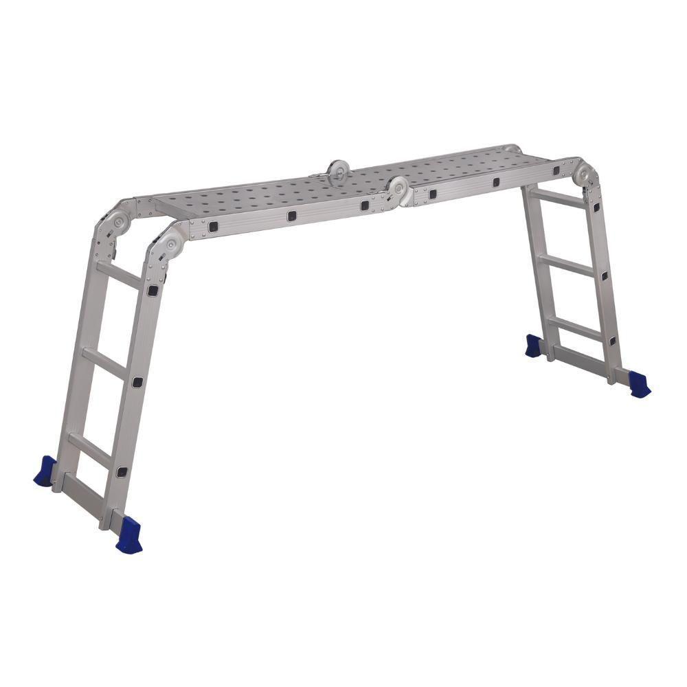 Escada Articulada 4x3 Com Plataforma Em Alumínio Mor - 8