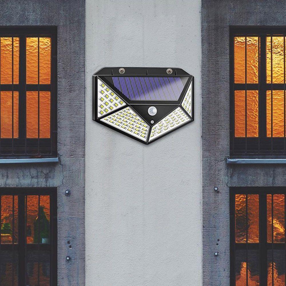 Luminaria Solar Arandela Kit 10 Uni 100 Leds Iluminaçao Rua Casa Parede Segurança - 7