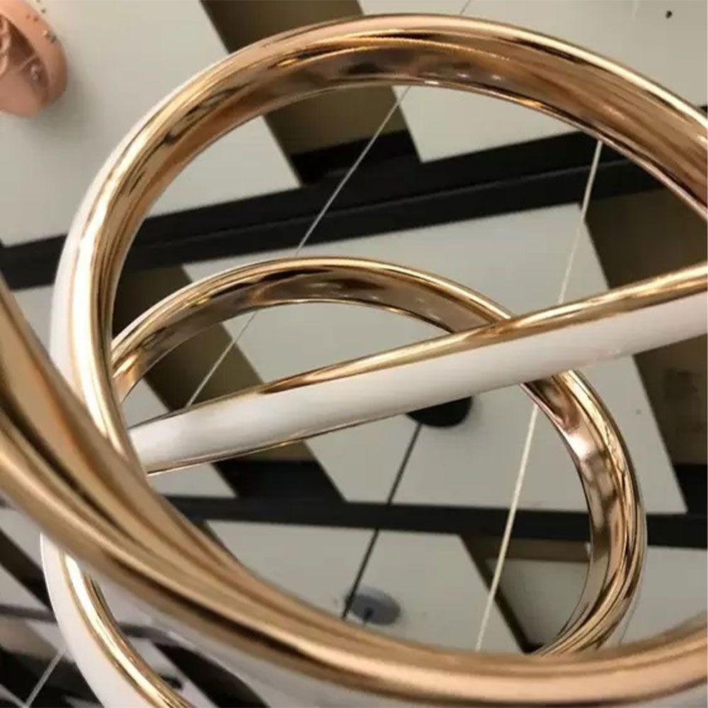 Lustre Luminaria Pendente Arco Aneis Infinito Led 3 Em 1 Decorativa Luxo Moderno Sala Quarto - 2