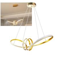 Lustre Luminaria Pendente Arco Aneis Infinito Led 3 Em 1 Decorativa Luxo Moderno Sala Quarto - 1