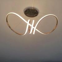 Lustre Luminaria Pendente Arco Aneis Infinito Led 3 Em 1 Decorativa Luxo Moderno Sala Quarto - 9