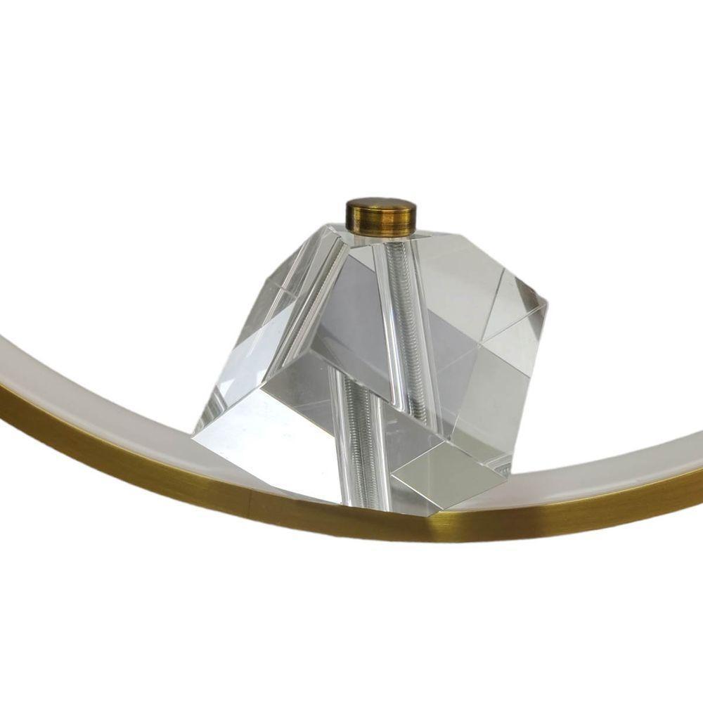 Luminaria Lustre Pendente 2 Aneis Arco Luxo Perfil Moderno Planeta Infinito Sala Jantar Re - 2