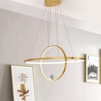 Luminaria Lustre Pendente 2 Aneis Arco Luxo Perfil Moderno Planeta Infinito Sala Jantar Re - 8