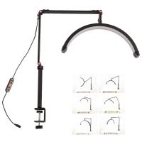 Luminaria Estetica Spa Arco Meia Lua 3 Tons Led Suporte Celular Mesa Angulo Ajustavel Limpeza - 1