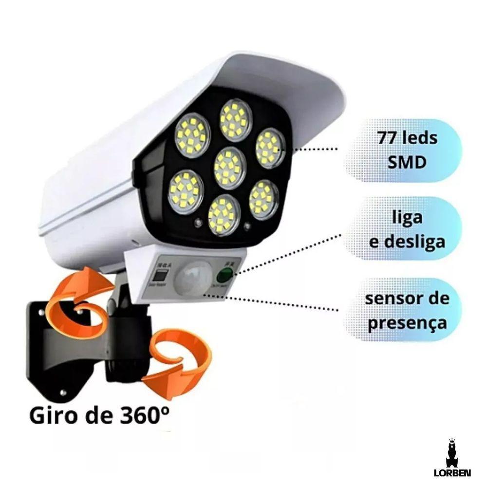 Luminária Solar 77 Led 30w Lorben Formato Câmera Com Sensor De Presença E Controle Remoto - 5