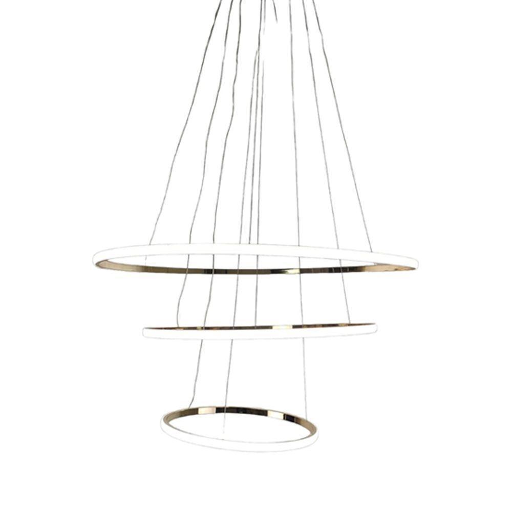 Lustre 3 Em 1 Aneis Led Arco Perfil Luminaria Pendente Ajustavel Regulavel Quarto Sala De Jantar - 9