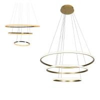 Lustre 3 Em 1 Aneis Led Arco Perfil Luminaria Pendente Ajustavel Regulavel Quarto Sala De Jantar - 1