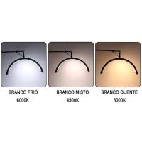 Luminaria Estetica Spa Meia Lua Arco 3 Tons Led Suporte Celular Mesa Salao De Beleza Maquiagem - 3