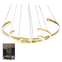 Luminaria Lustre 3 Aneis Arco Led 94w Perfil Luxo Pendente Recepçao Sala Quarto Comercial Residencia - 3